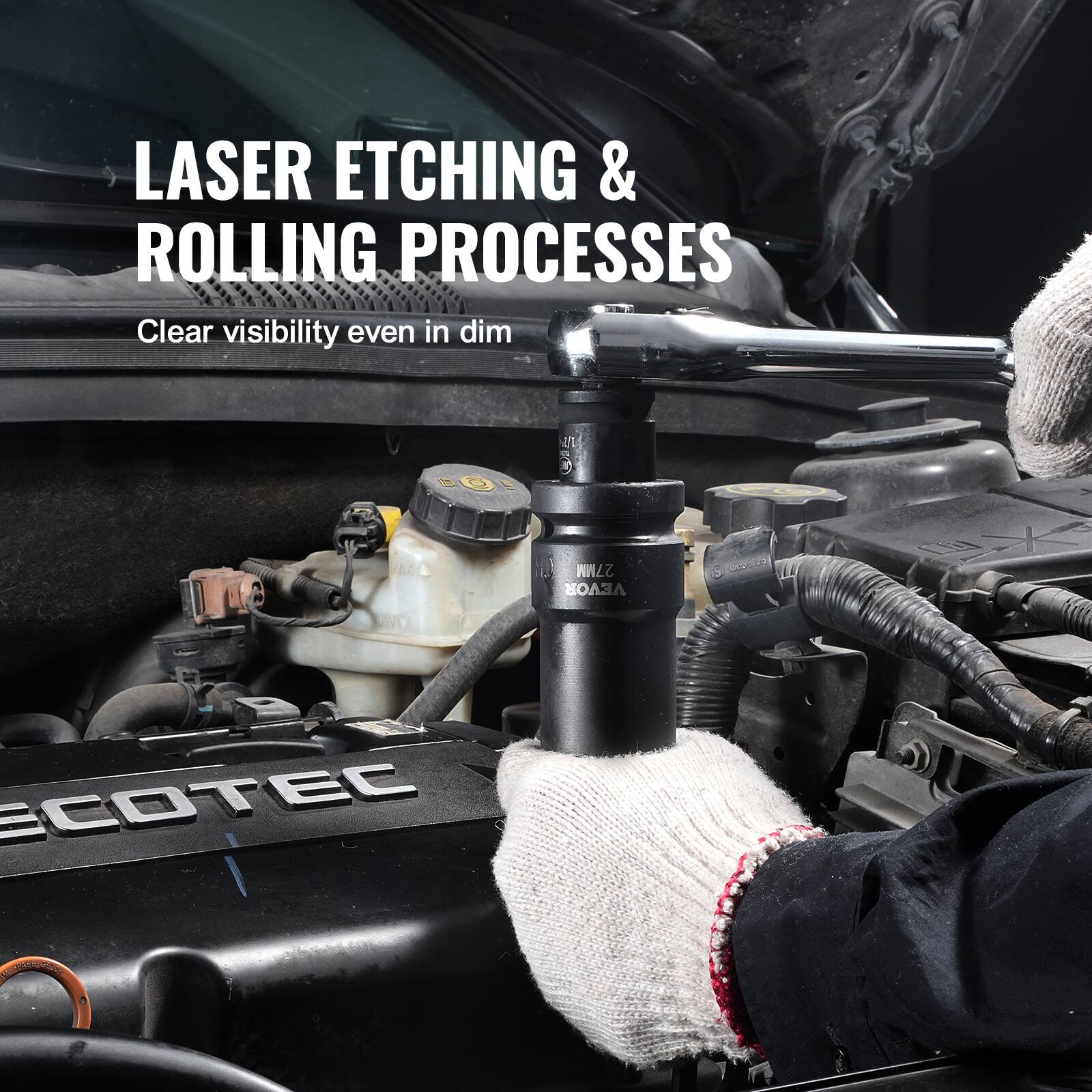 LASER ETCHING & ROLLING PROCESSES - Clear visibility even in dim - O A 27MM VEVOR N ECOTEC 2 F