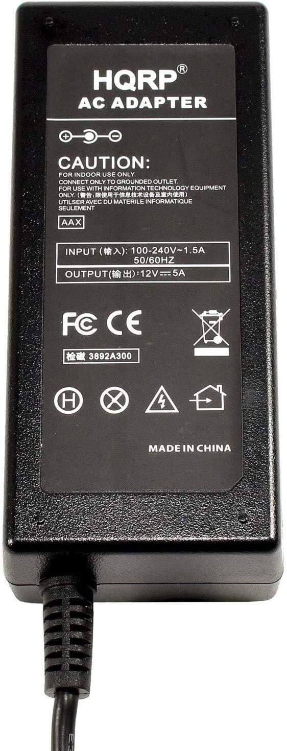 HQRP AC ADAPTER

CAUTION: FOR INDOOR USE ONLY. CONNECT ONLY TO GROUNDED OUTLET. FOR USE WITH INFORMATION TECHNOLOGY EQUIPMENT ONLY.

UTILISER AVEC DU MATERIEL INFORMATIQUE SEULEMENT

AAX

INPUT (): 100-240V~1.5A 50/60HZ

OUTPUT (): 12V=5A

FC CE

3892A300

MADE IN CHINA