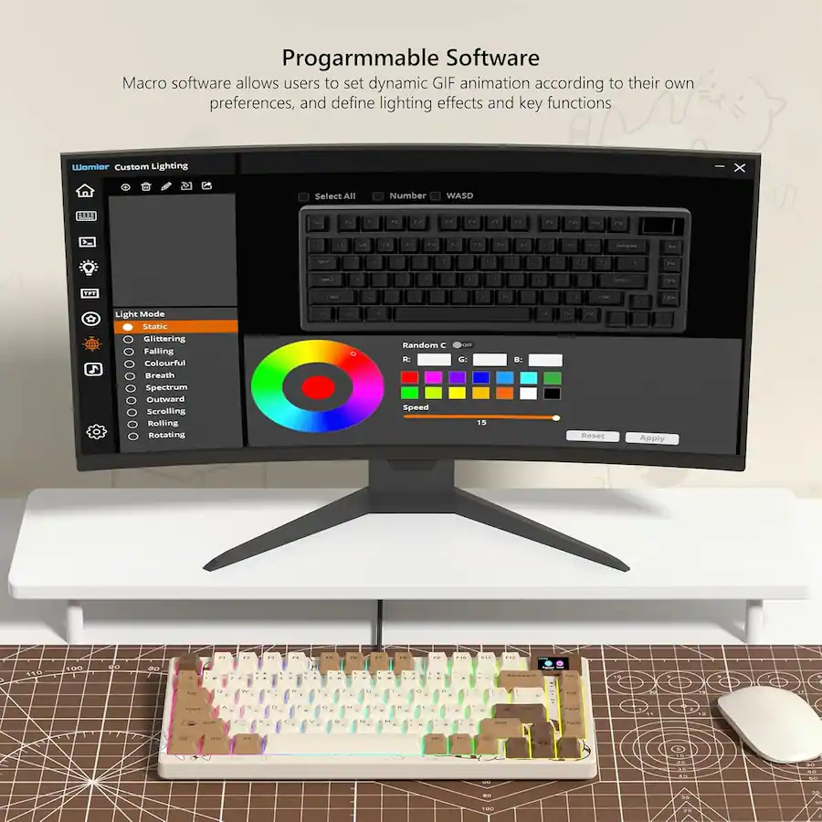 Wm80 Keyboard Womier S K80 75% Wired Mechanical Keyboard with Color Multimedia ...