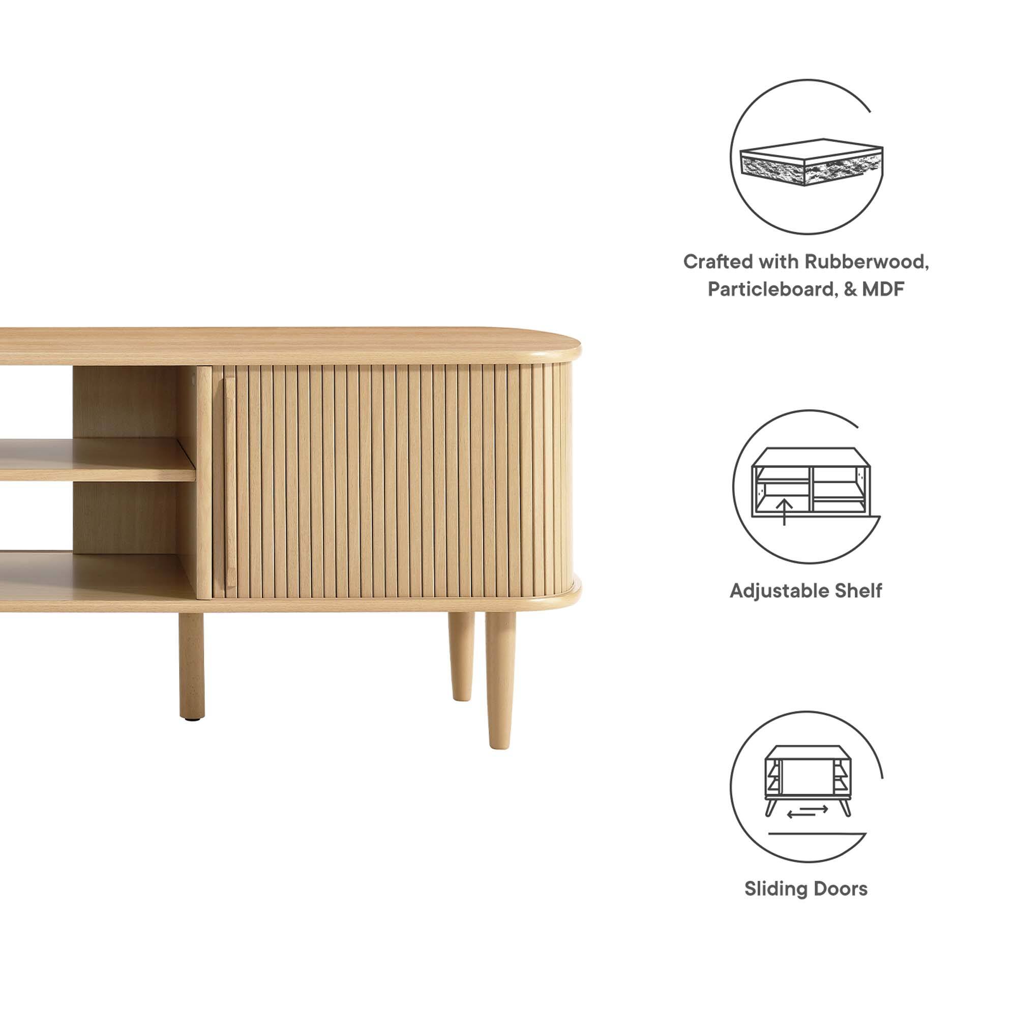 Crafted with Rubberwood, Particleboard, & MDF  
Adjustable Shelf  
Sliding Doors