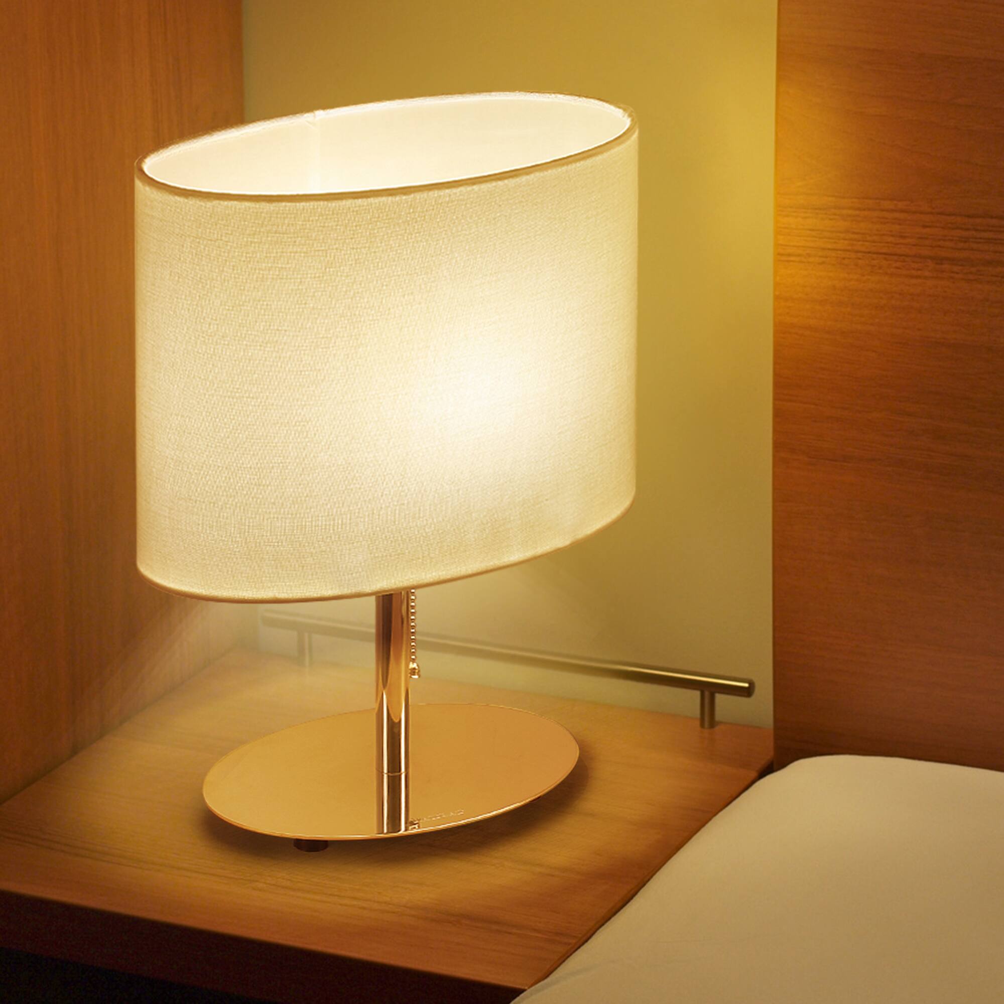 Alt View 1. Oumilen - Bedside Table Lamp Metal Base Desk Lamp Oval Night Light for Bedroom Kids Room.