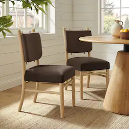 Mauden Performance Velvet Dining Side Chairs Set of 2 by Modway - Chocolate Brown