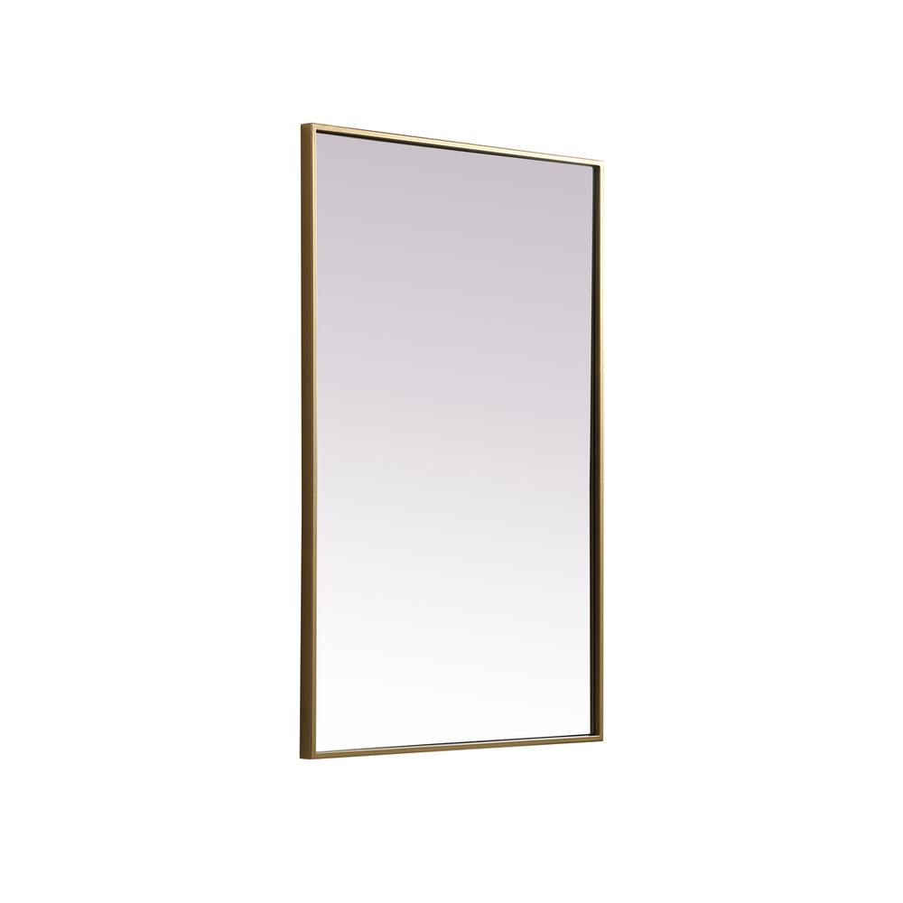 Alt View 1. Elegant Decor - Metal Frame Rectangle Mirror 24x36 Inch in Brass - Brass.