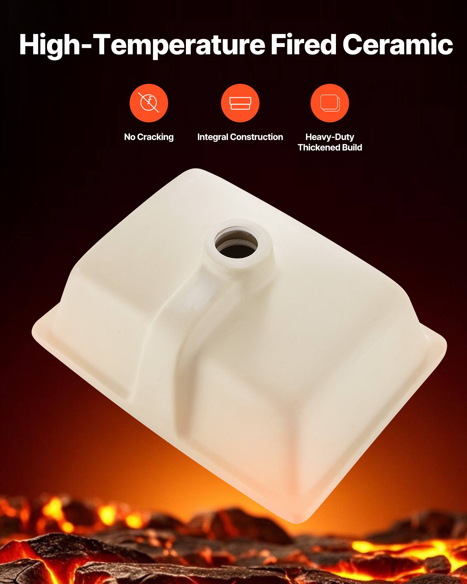 High-Temperature Fired Ceramic

- No Cracking
- Integral Construction
- Heavy-Duty Thickened Build