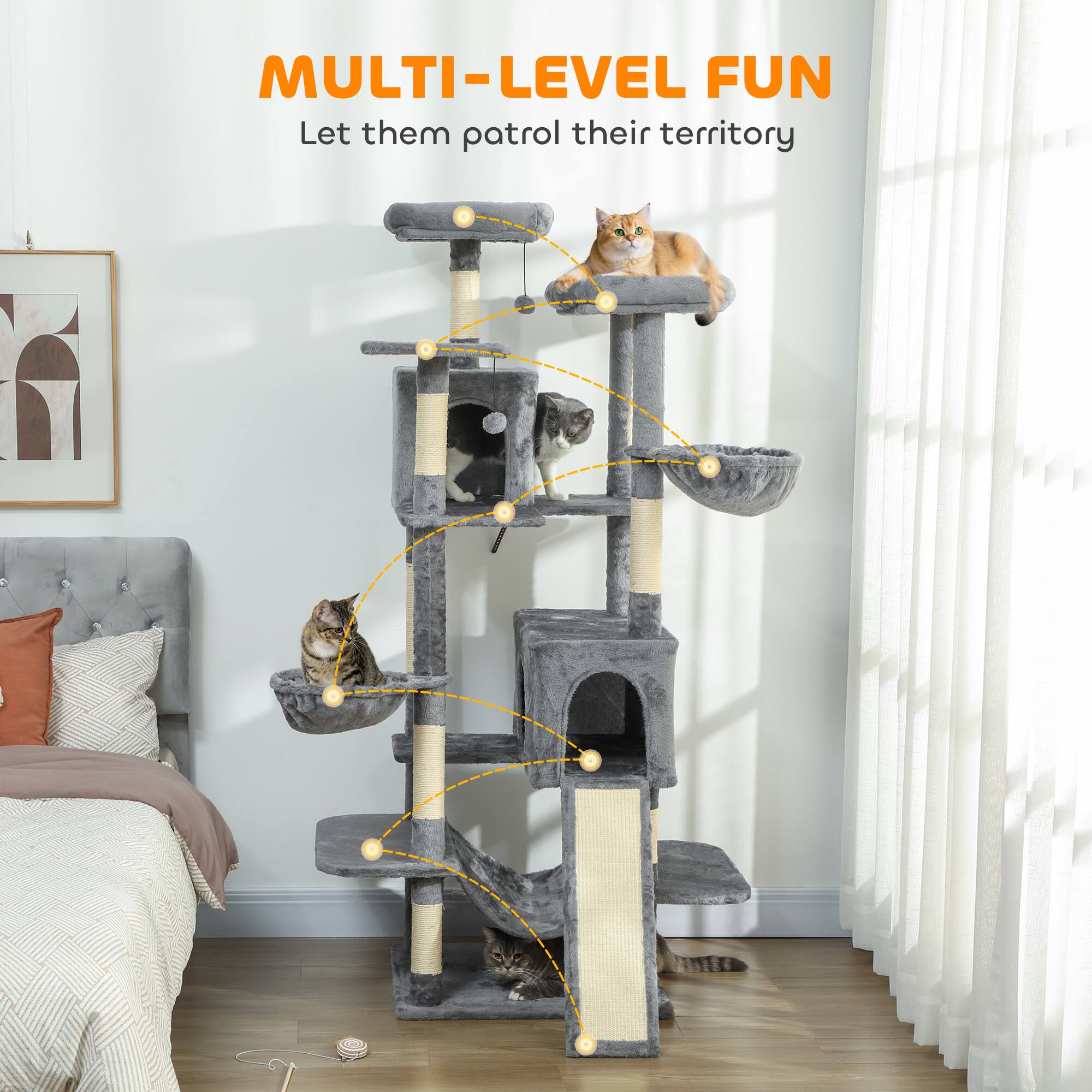 MULTI-LEVEL FUN  
Let them patrol their territory