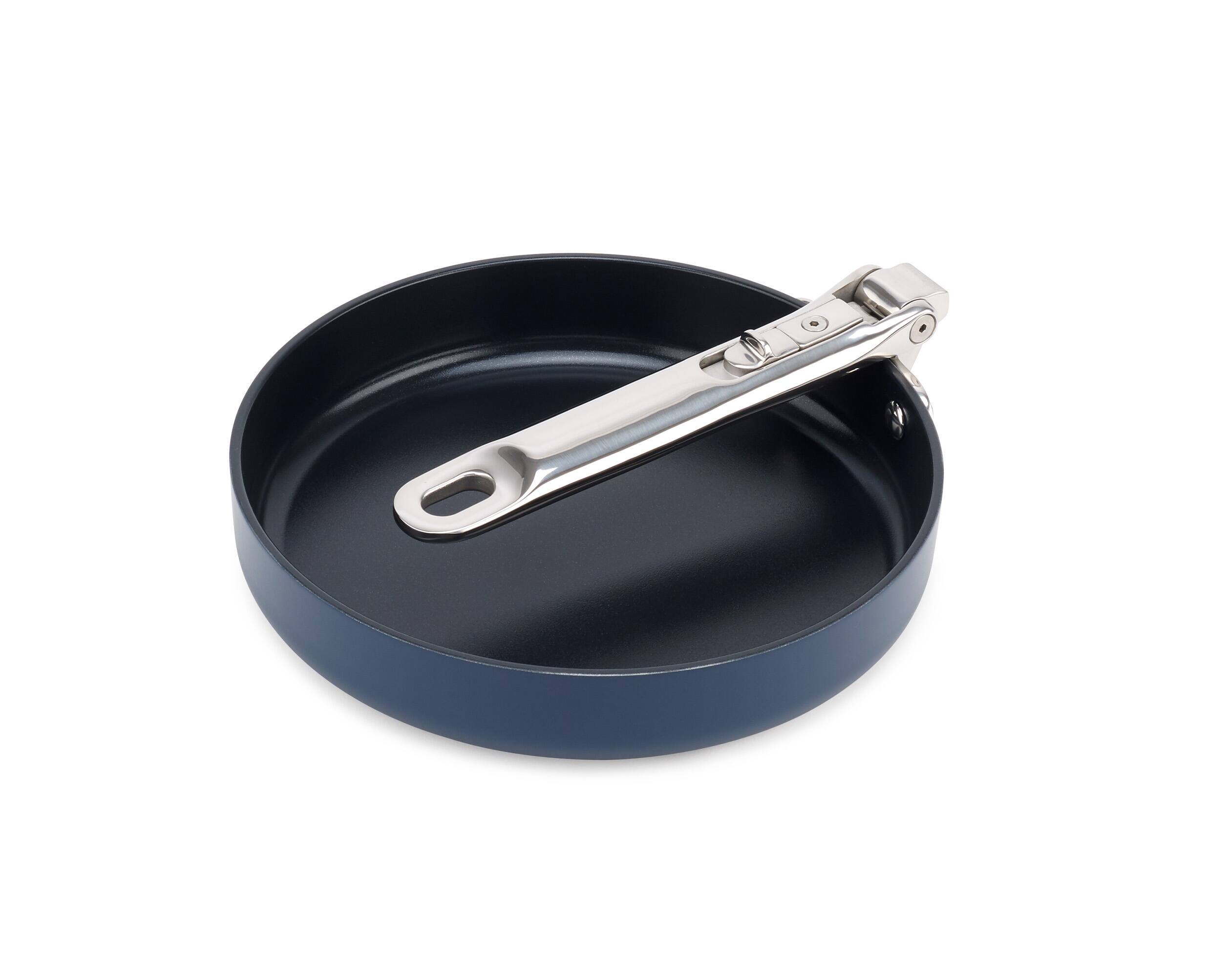 Alt View 1. Joseph Joseph - Space Ceramic Non-stick 8" Frying Pan with Folding Handle - Blue.
