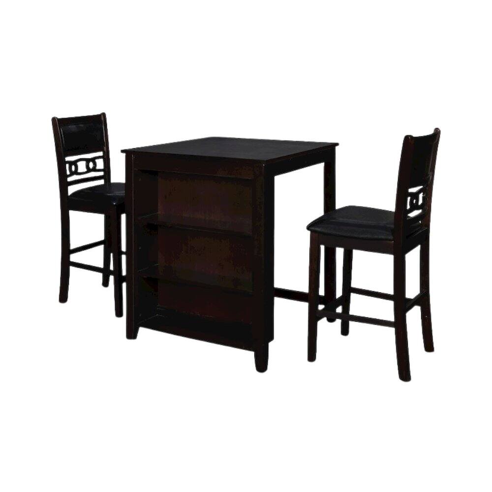 Alt View 4. FurniFact - 3-Piece Wood Storage Counter Set Ebony Brown - Brown.