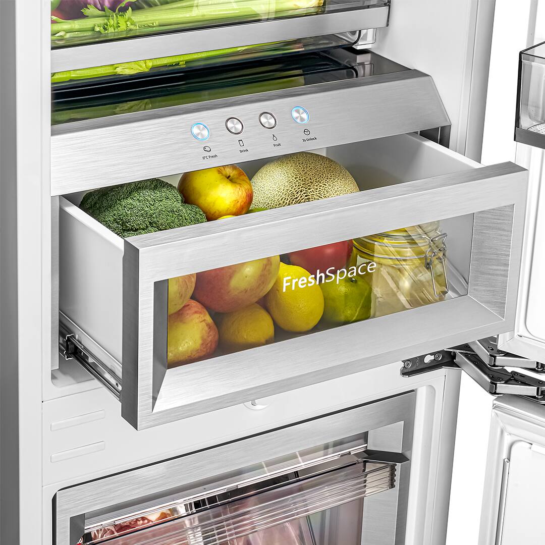 Alt View 6. Ca'Lefort - 22" Panel Ready Refrigerator with Bottom Freezer, 3-zone Temperature Control, Built-in ，Perfect for Modern Kitchens - white.