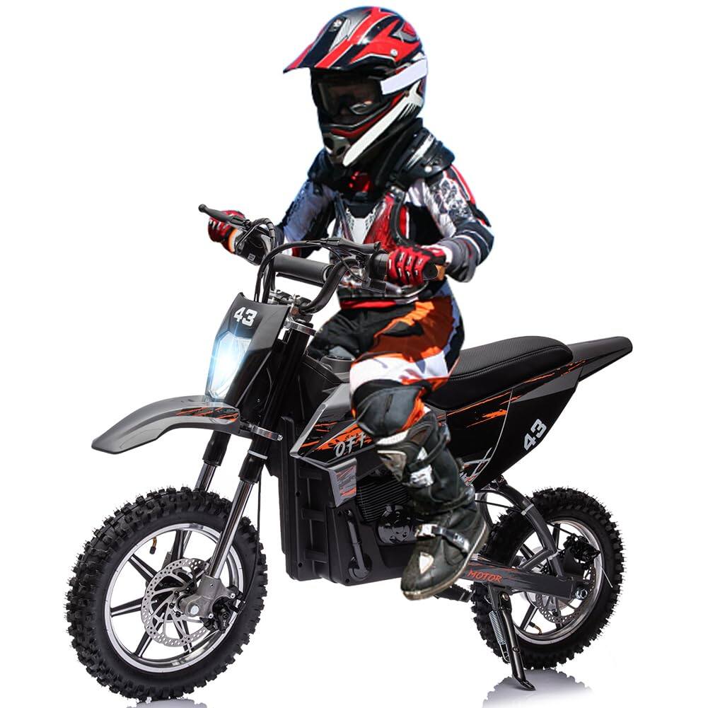 Alt View 3. GARVEE - new 36V Kids Ride On Dirt Bike 500W Motor Up to 15.5 MPH Off-Road Electric Motorcycle with Disc Brake Leather Seat.
