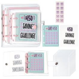 Unique Bargains - 150 USD Savings Challenge Book, Money Saving Binder with 25 Reusable Envelopes for Budgeting & Financial Planning - Pink