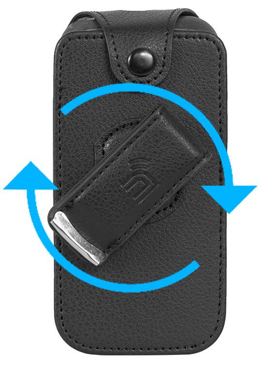 Alt View 8. Nakedcellphone - Case for Sonim XP3plus 5G Flip Phone (2025, X320) - Vegan Leather with Belt Clip - Black.
