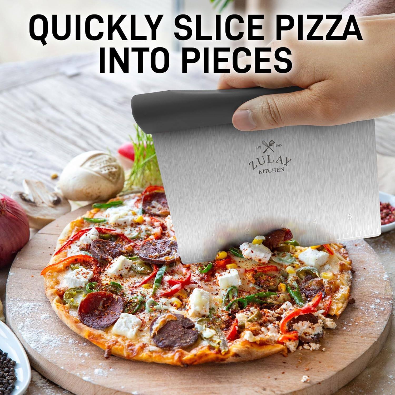 QUICKLY SLICE PIZZA INTO PIECES

ZULAY KITCHEN
EST. 2015