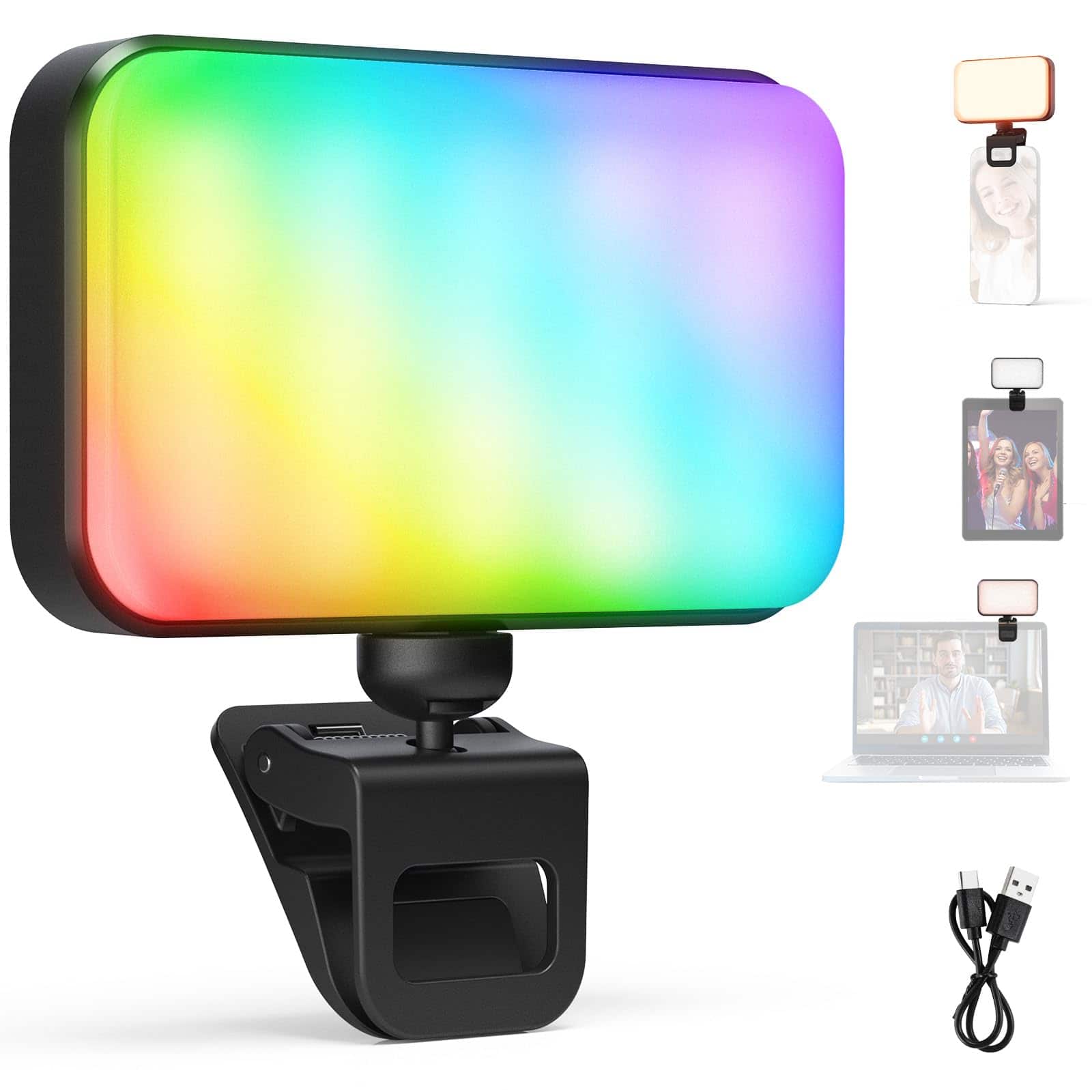 Neewer - Entry Level RGB Selfie Light, 91 LEDs, 20 Effects, CRI92, 1000mAh