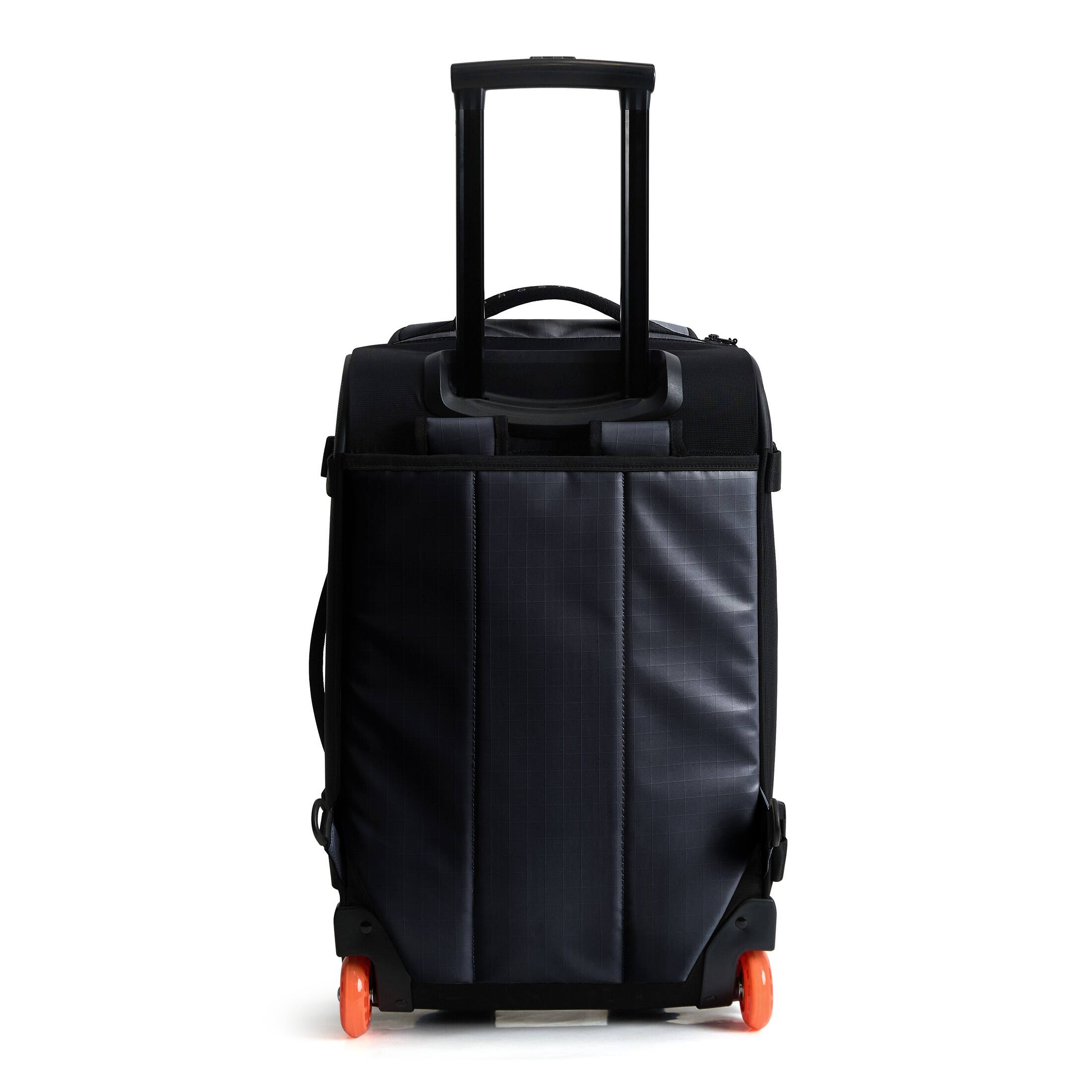 Back. Bagsmart - Blast Pro 43L Roller Backpack, TPU Waterproof Wheeled Carry-On with 15.6" Laptop Compartment for Travel & Business - Shade Blue.