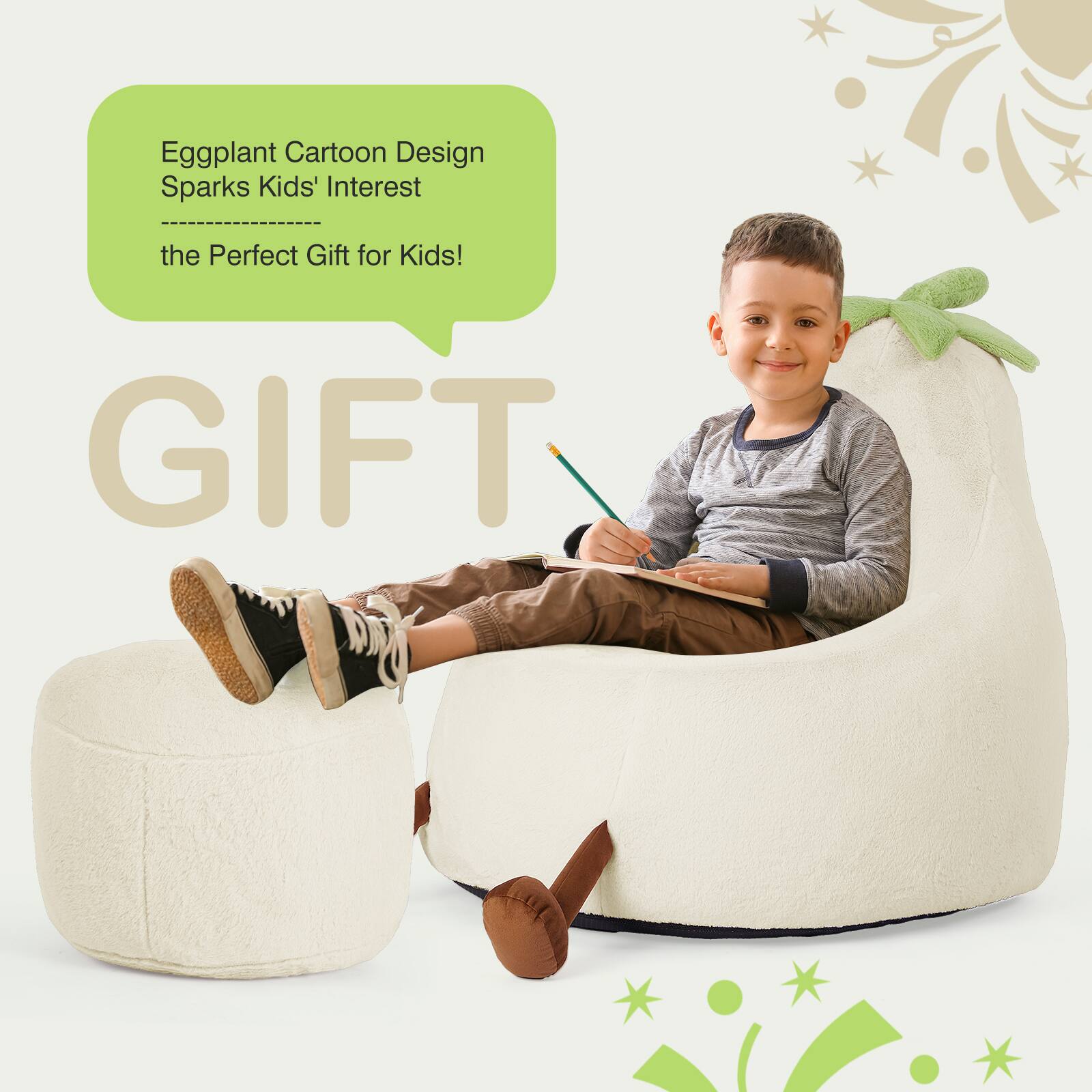 Eggplant Cartoon Design Sparks Kids' Interest  
the Perfect Gift for Kids!  
GIFT