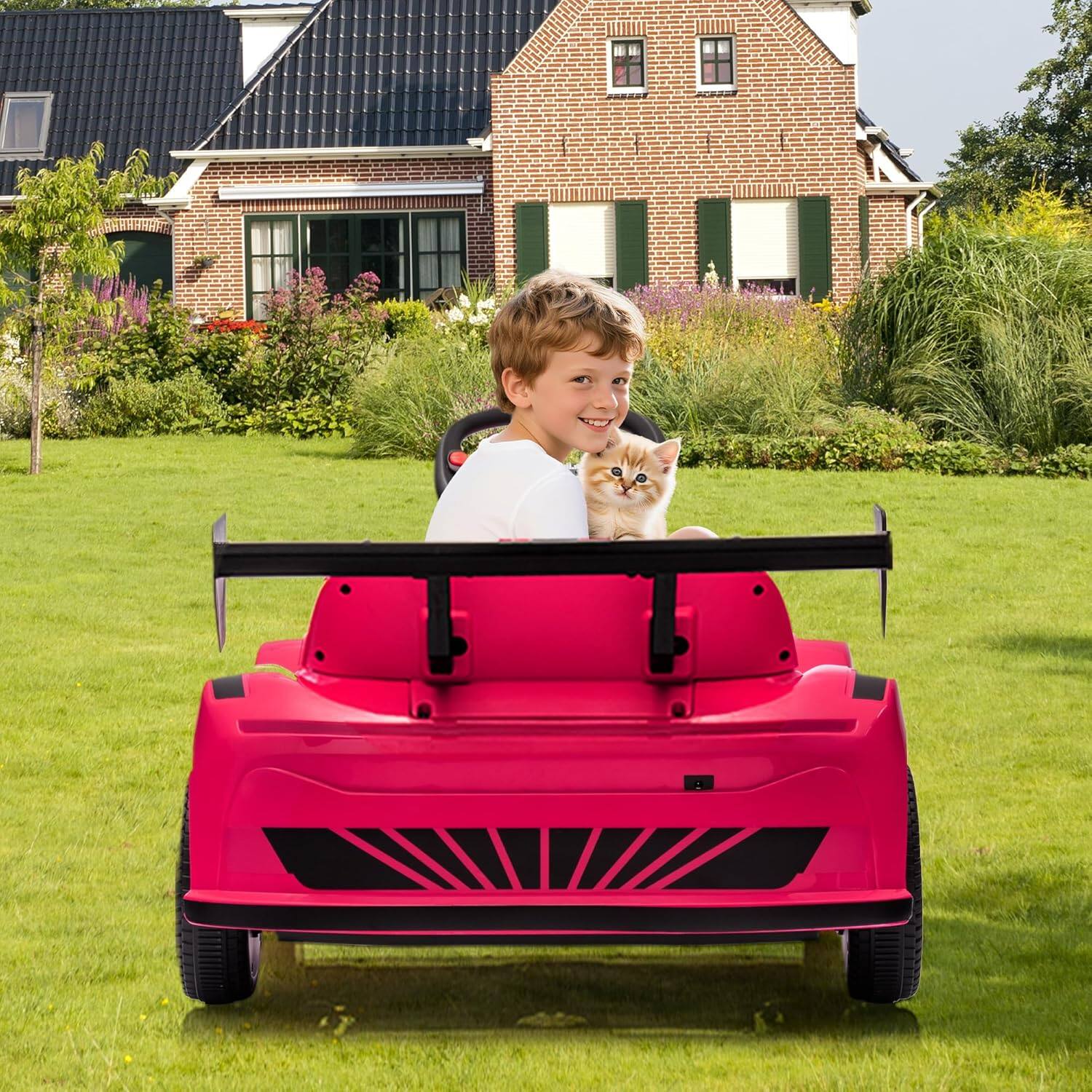 Alt View 4. Homhougo - 6V Kids Electric Drift Go Kart, Dual Motor, Remote Control, LED Lights.