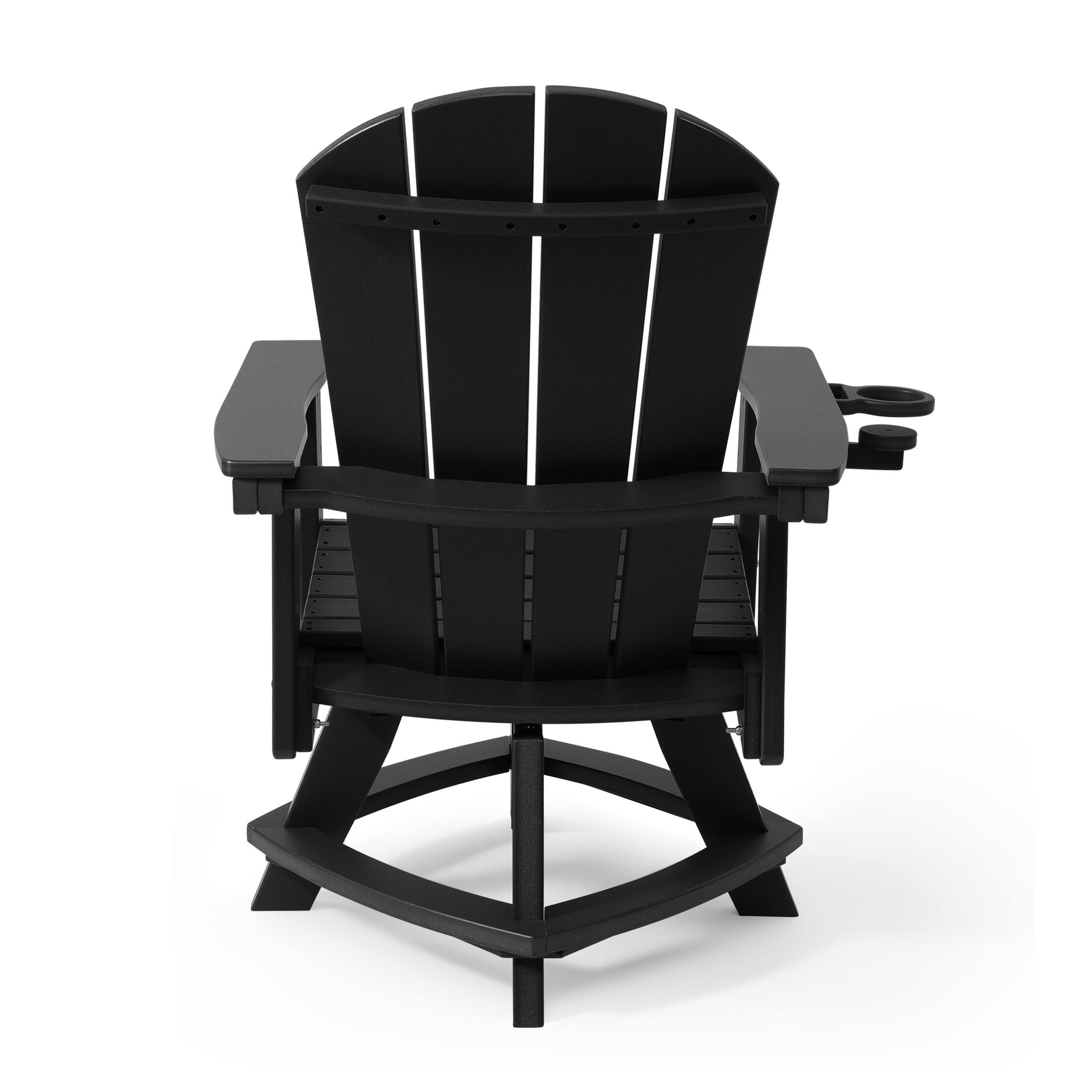 Alt View 1. WestinTrends - WestinTrends Malibu Outdoor HDPE Swivel Adirondack Patio Dining Chair With Cup Holder - Black.