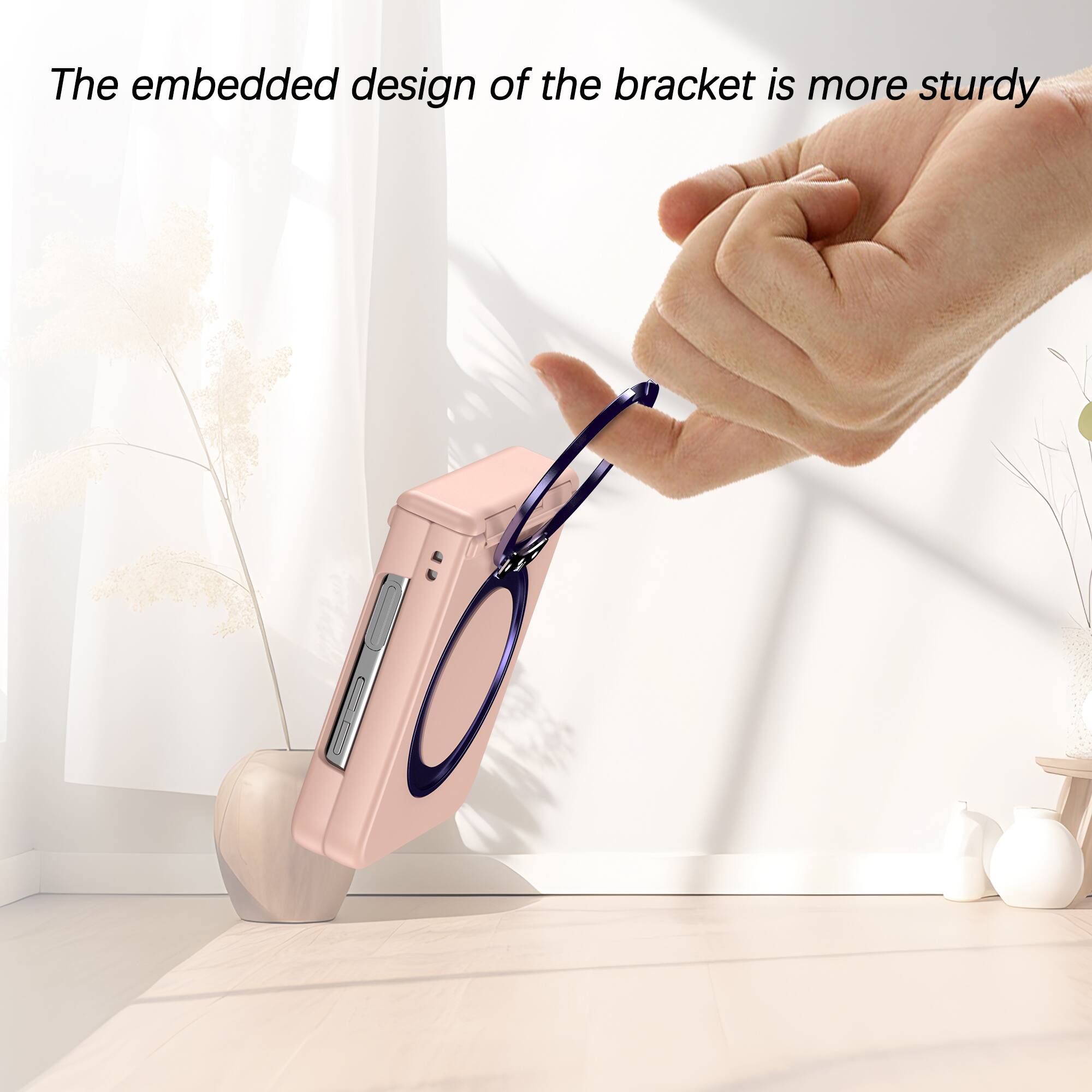 The embedded design of the bracket is more sturdy.