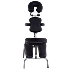 Gymax - Portable Pad Travel Massage Tattoo Spa Chair PU Leather - Black