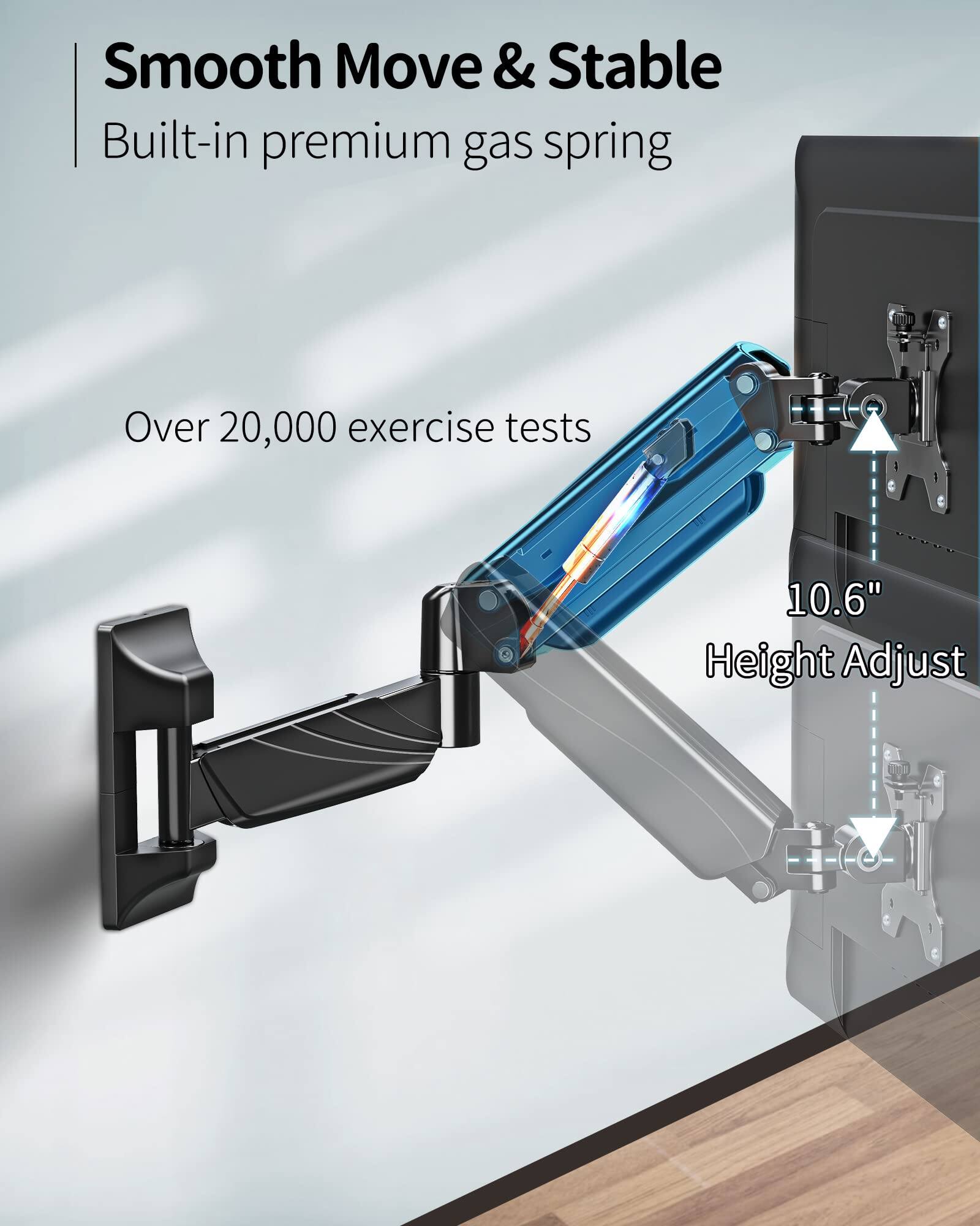 Smooth Move & Stable  
Built-in premium gas spring  

Over 20,000 exercise tests  

10.6" Height Adjust