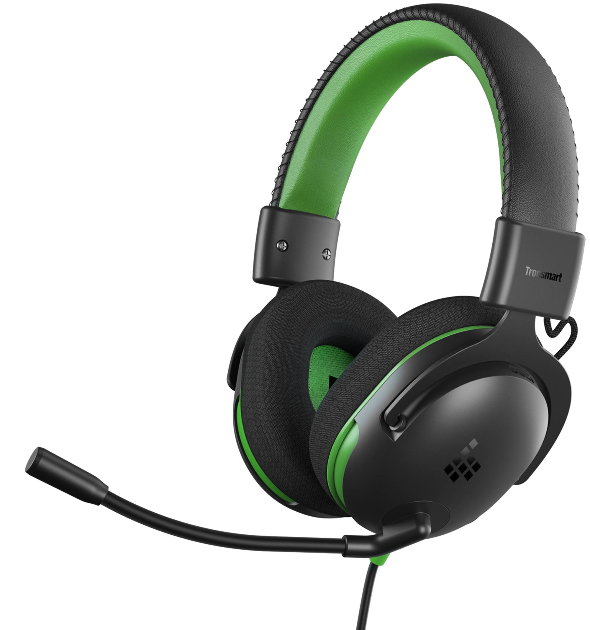 Alt View 1. Tronsmart - Multiplatform Gaming Headset with 3.5mm Wired Connection for Nintendo Switch 2, PlayStation, Xbox, PC & Mobile - XBOX/Black/Green).