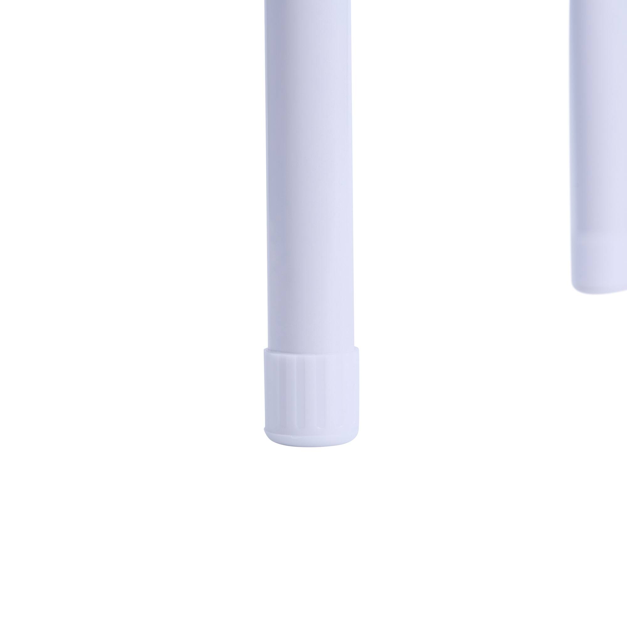 Back. Vecelo - 6Pcs Commercial Stackable Stools - 265 lb Weight Capacity, Multi-Color Lightweight Stools for Classroom/Office - White.