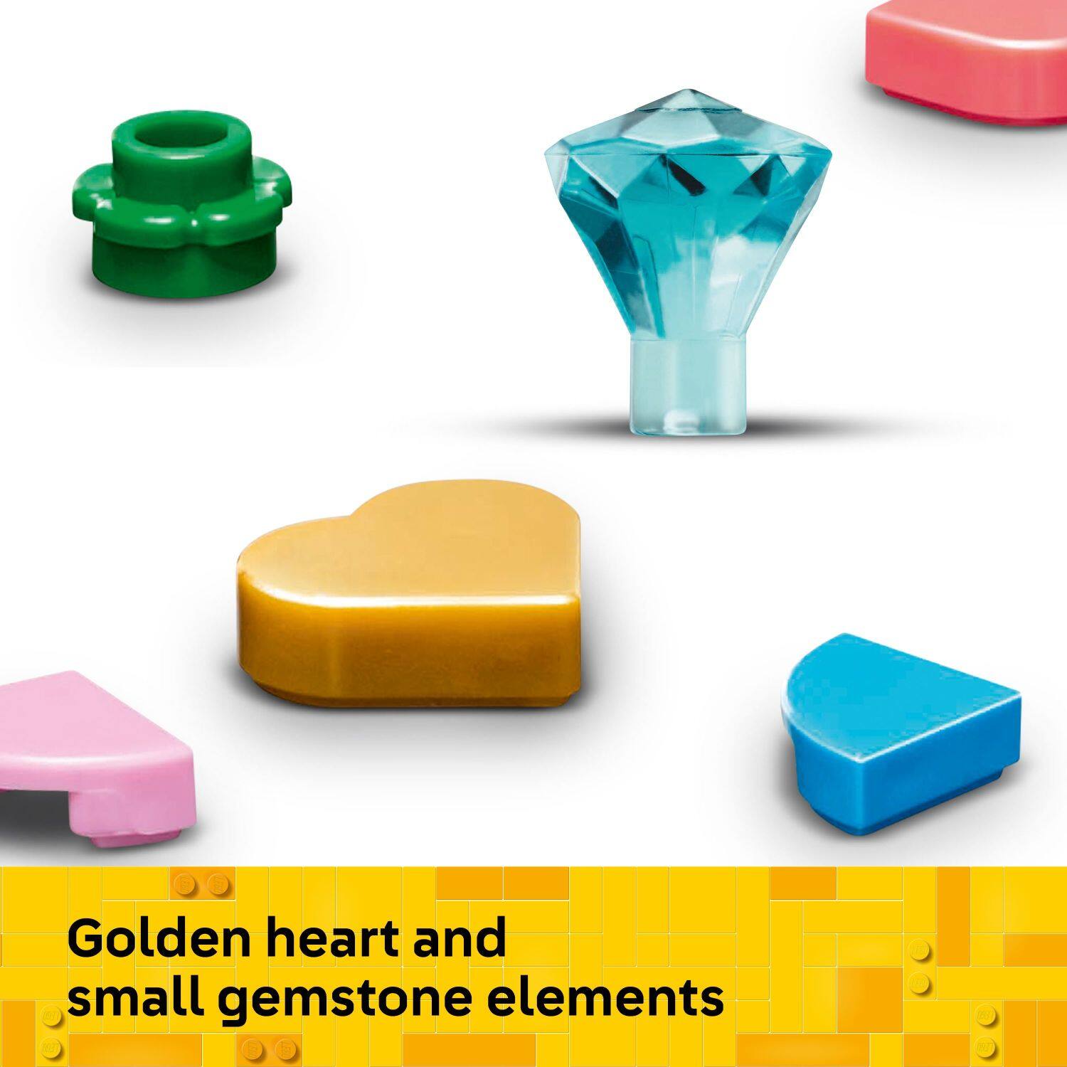 Golden heart and small gemstone elements