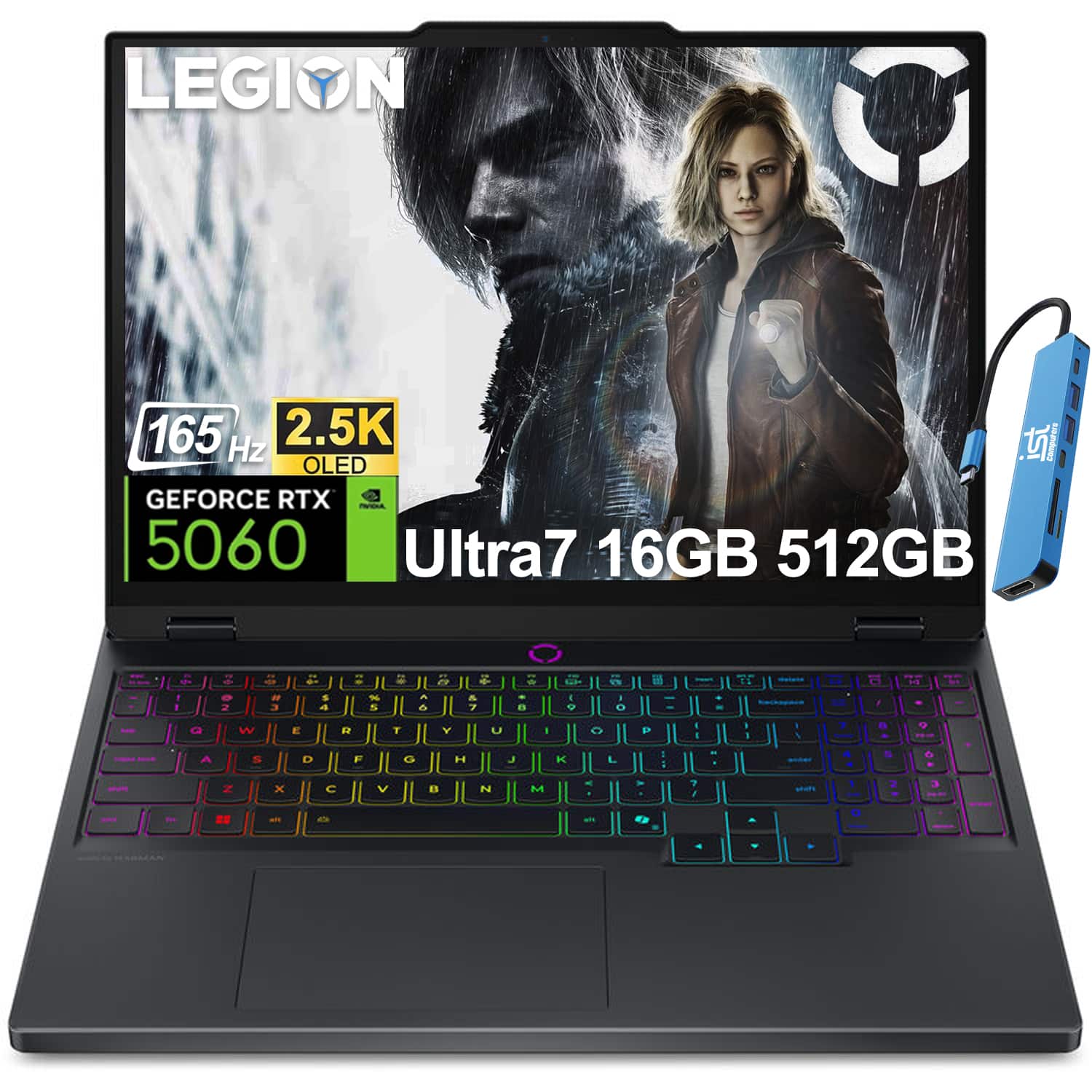Lenovo - Legion 5i Gaming Laptop - 15.1" 2.5K OLED - Intel Core Ultra7 255HX 2025 - NVIDIA GeForce RTX5060 - 16GB RAM - 512GB SSD - Eclipse Black