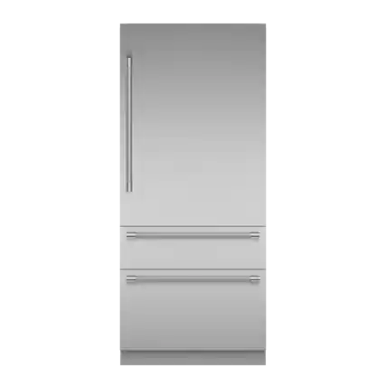 Front. Thermador - Freedom Collection 36 in Wide 18.8 Cu. Ft. Smart Built-in 3-Door Bottom Freezer Refrigerator - Stainless Steel.