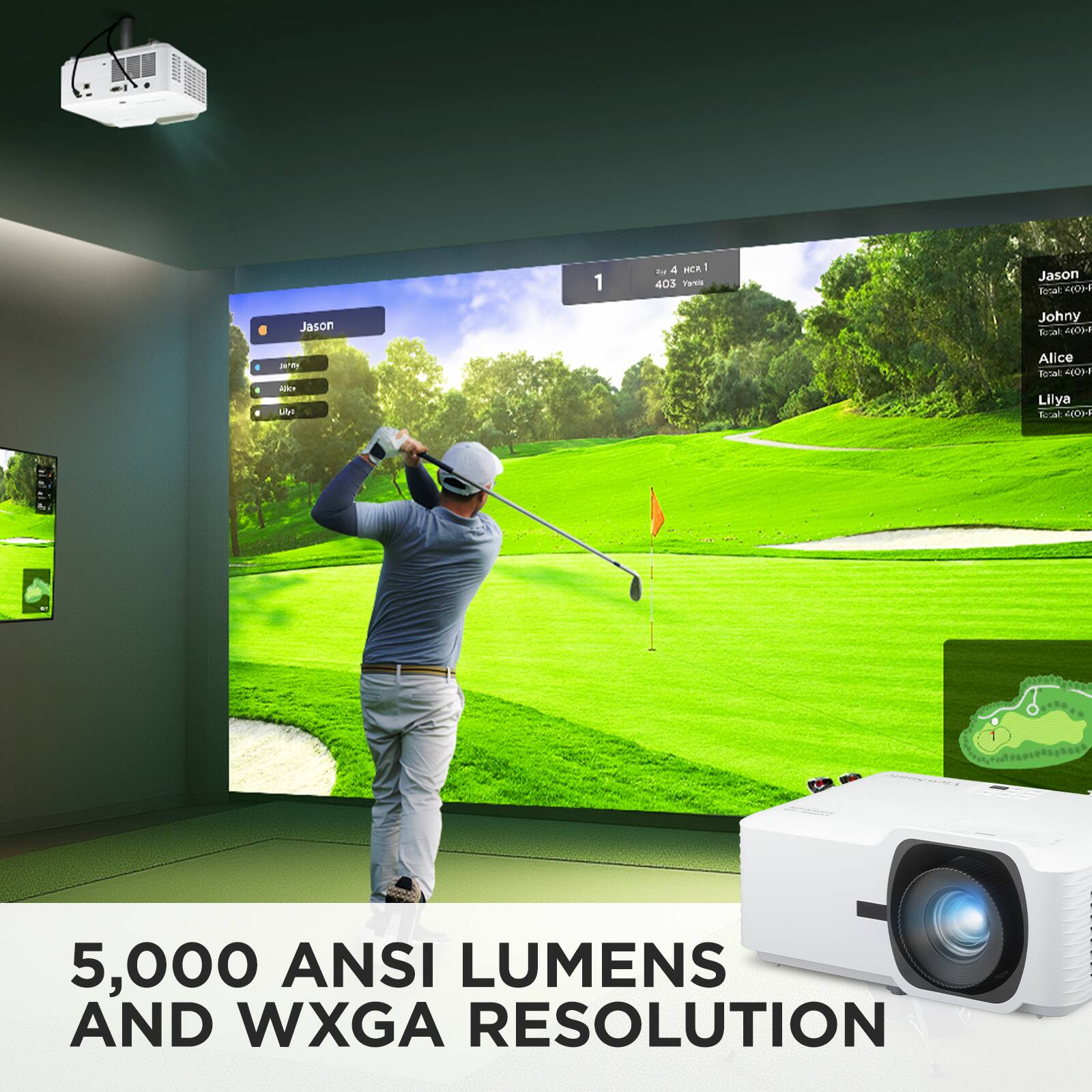 5,000 ANSI LUMENS AND WXGA RESOLUTION