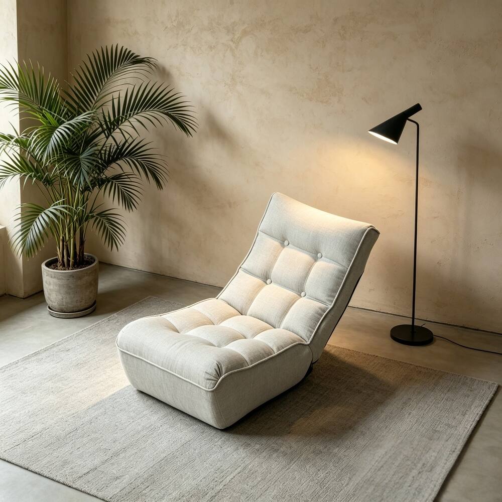 Alt View 9. Loheer - Loheer Adjustable Floor Chair Japanese Tatami Lazy Sofa Reclining Single Sofa with 4-Segment Backrest for Gaming Reading - Gray.
