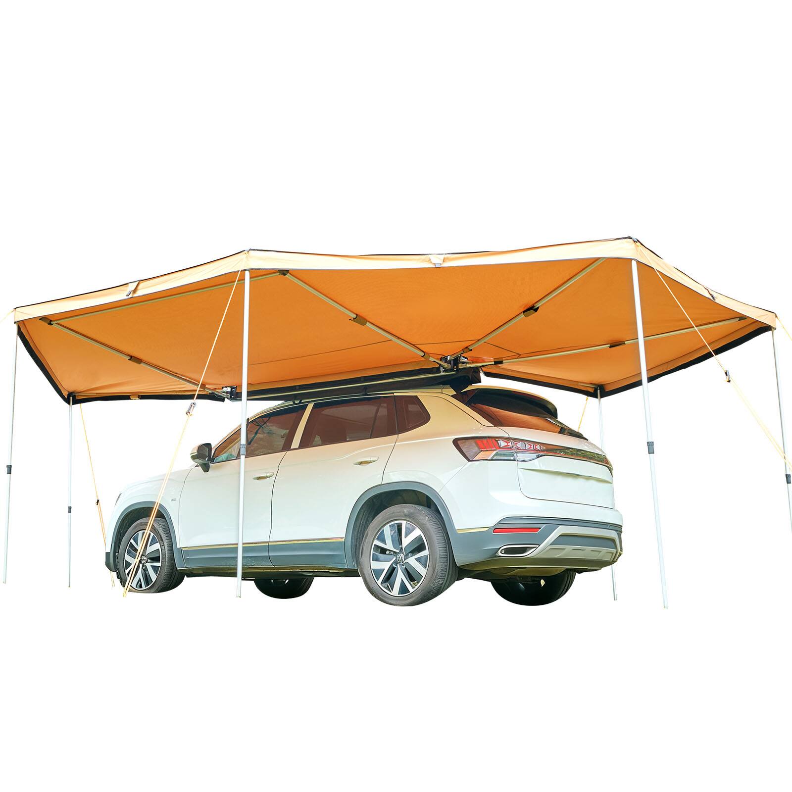 Alt View 5. VEVOR - 270 Degree Awning with Bulit-in LED Lights, 133 sq.ft Driver Side Vehicle Awning, Waterproof UV50+ Car Side Awnings - Beige.
