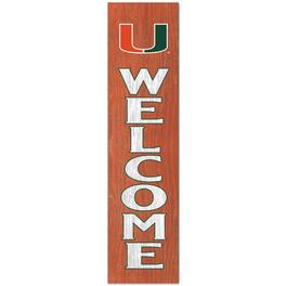 Jardine - Miami Hurricanes 12'' x 48'' Welcome Outdoor Leaner - Green