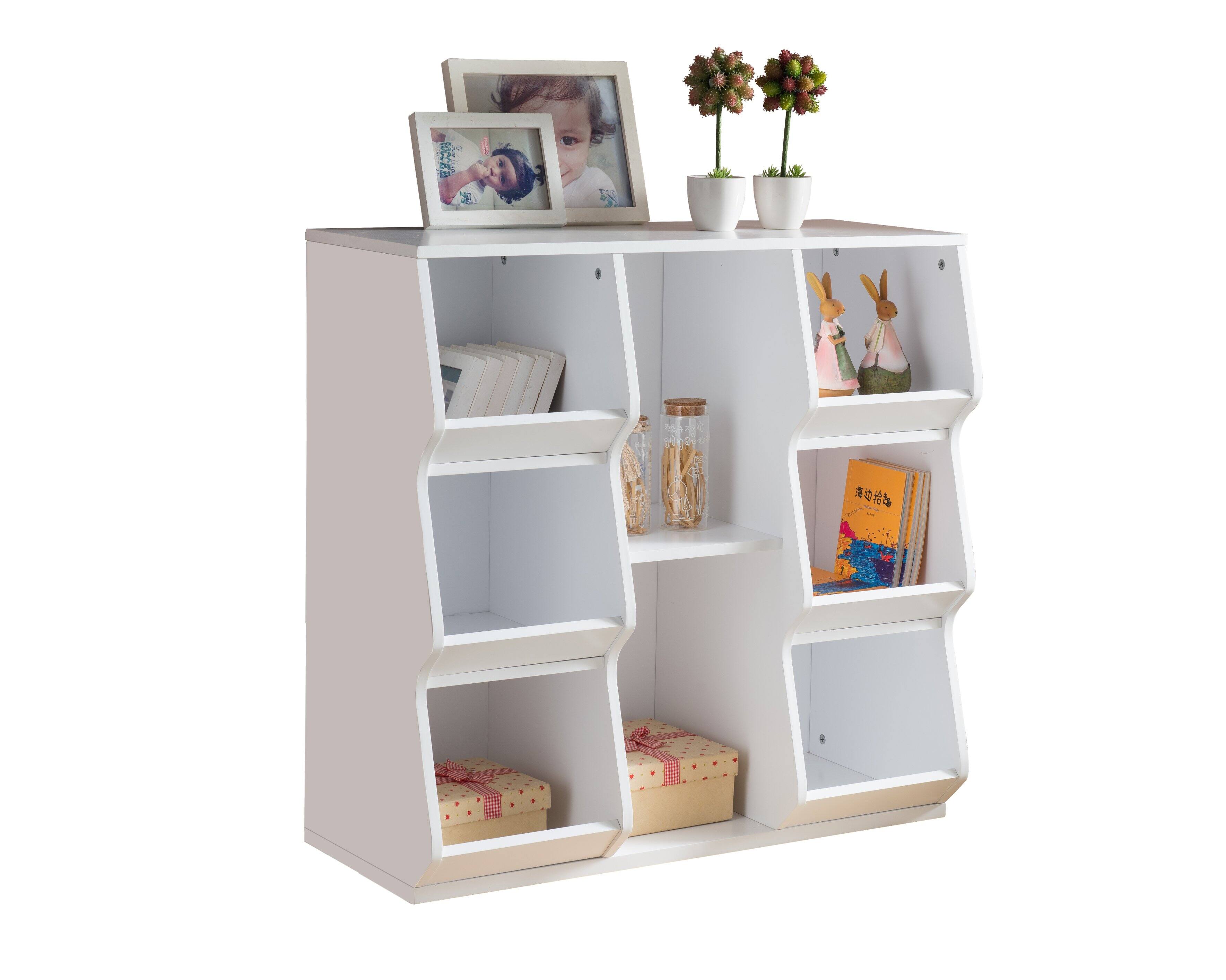 Back. Kings Brand Furniture - Kings Brand Furniture Brookline White Wood Cubby Storage Cabinet Unit - White.
