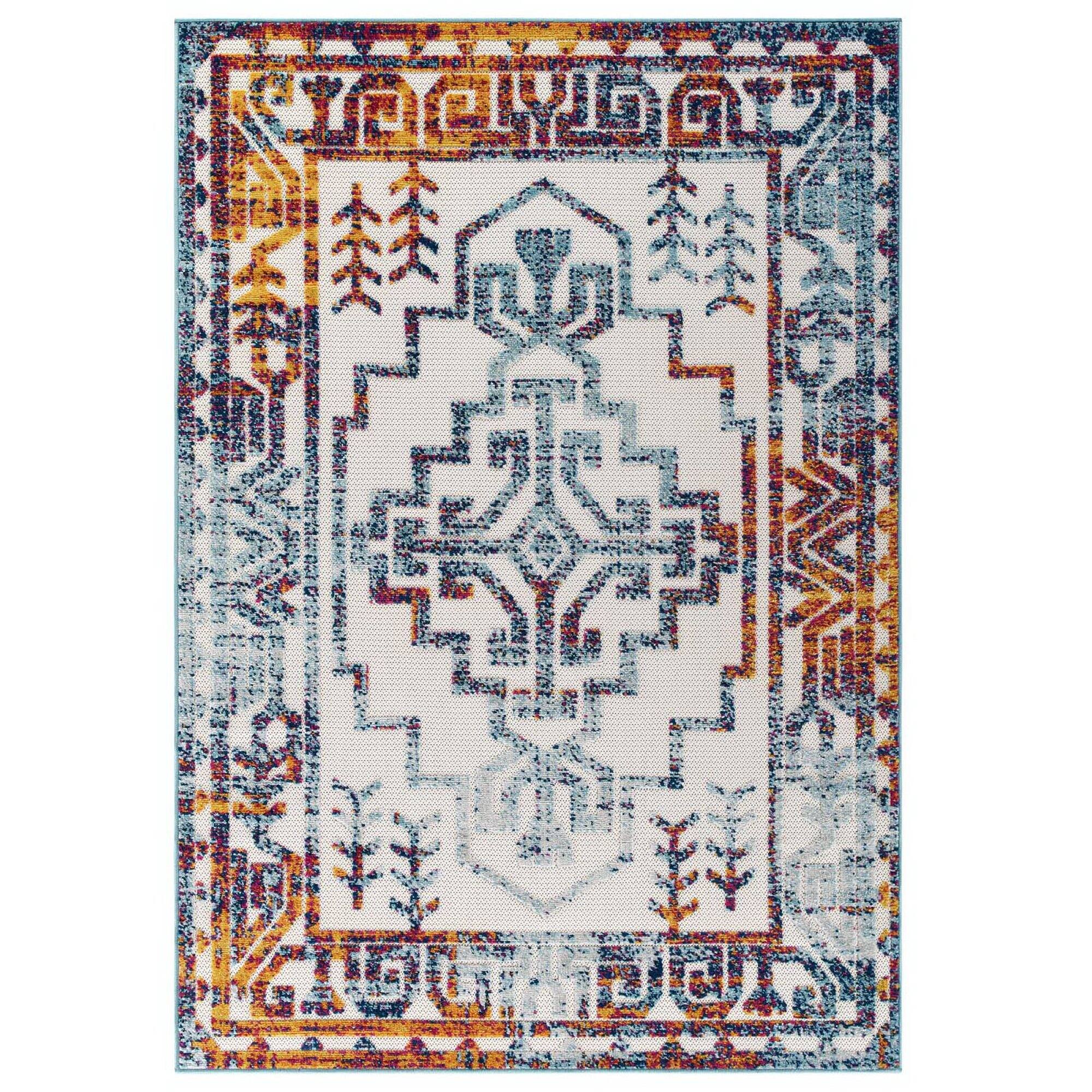 Angle. Modway - Reflect Nyssa Distressed Geometric Southwestern Aztec Indoor/Outdoor Area Rug - Multicolored.