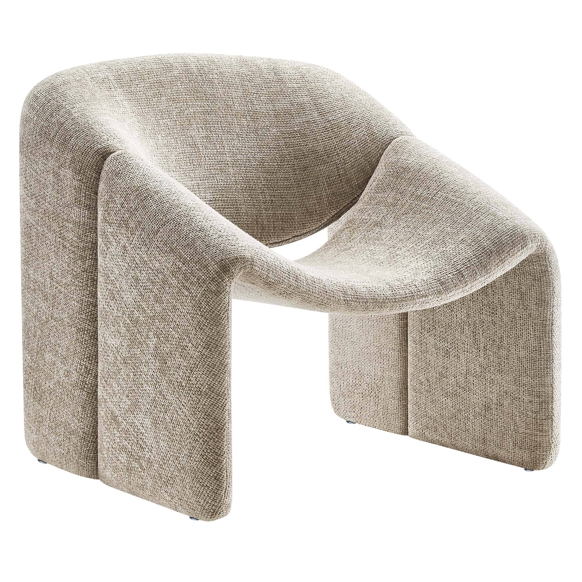Angle. Modway - Vivi Chenille Upholstered Accent Chair by Modway - Khaki.