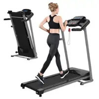 Hunkstar - JK106 Home Electric Foldable Treadmill, Max 220lbs Capacity, 3 Programs, 1.5HP Power Motor - Black - Front_Zoom