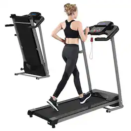Hunkstar - JK106 Home Electric Foldable Treadmill, Max 220lbs Capacity, 3 Programs, 1.5HP Power Motor - Black