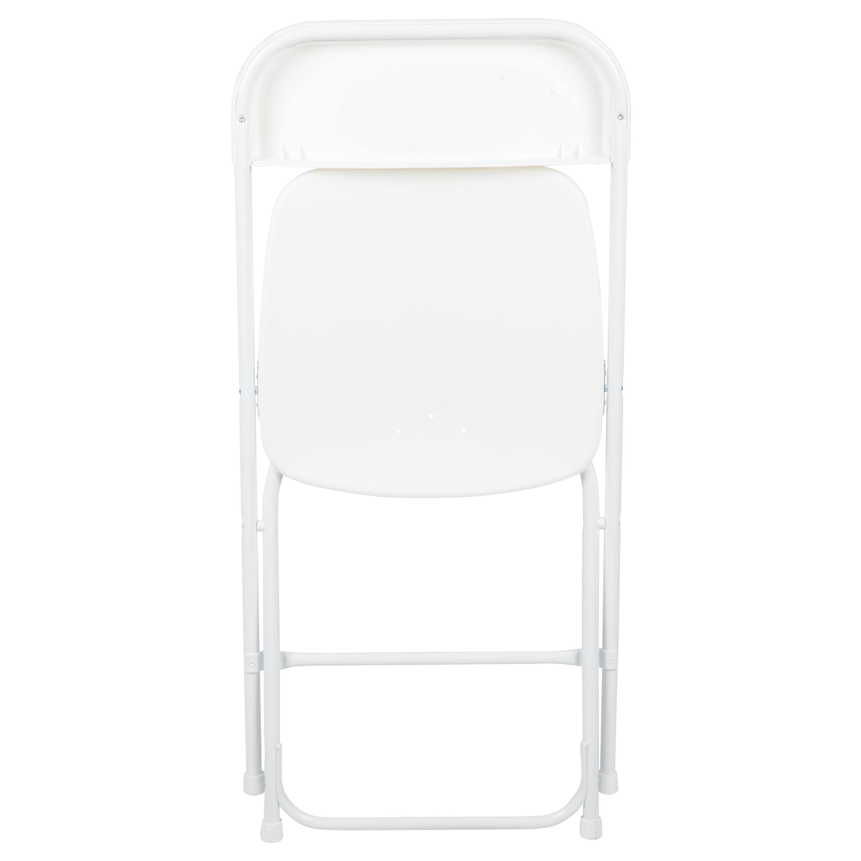 Alt View 10. Emma + Oliver - Set of 2 Stackable Folding Plastic Chairs - 650 LB Weight Capacity - White.