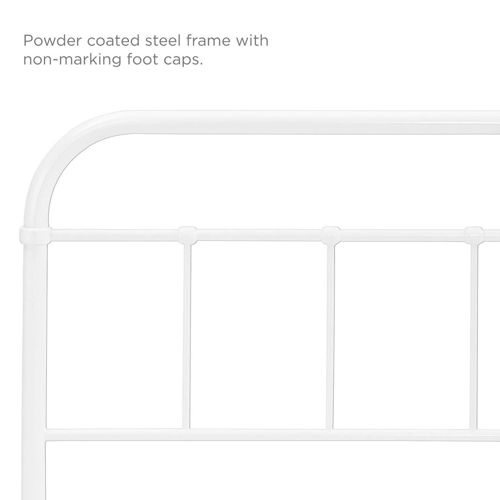 Powder coated steel frame with non-marking foot caps.