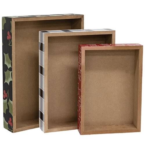 Alt View 2. BreeBe - 3/Set Nesting Christmas Gift Box Risers - Multicolor.