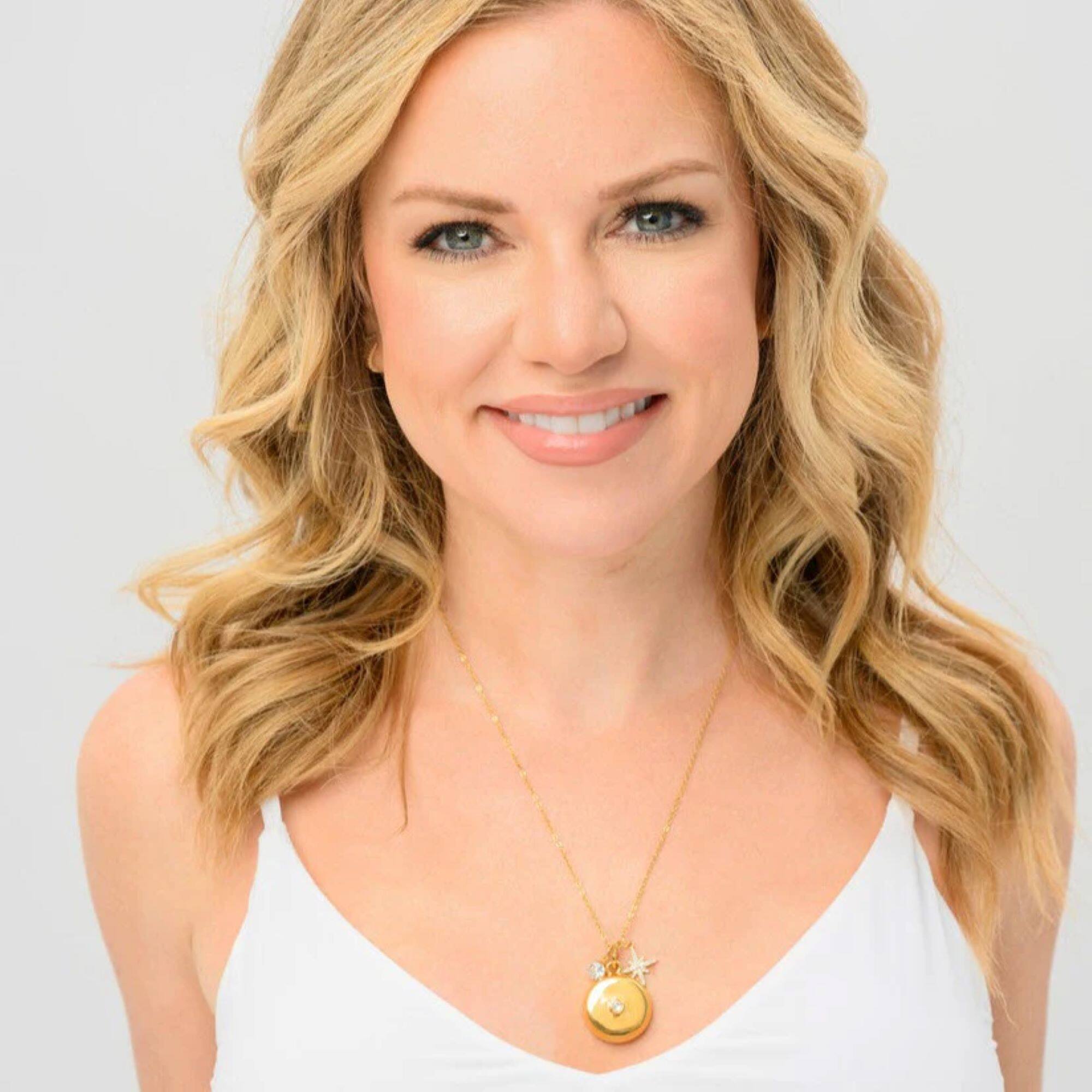 Alt View 16. invisaWear - Smart Jewelry - Personal Safety Device - Star Burst Charm Necklace - 911 and ADT Features - Gold.