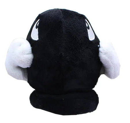 Front. Basic Fun - Super Mario Bros 8 Inch Villains Plush | Bullet Bill - Black.