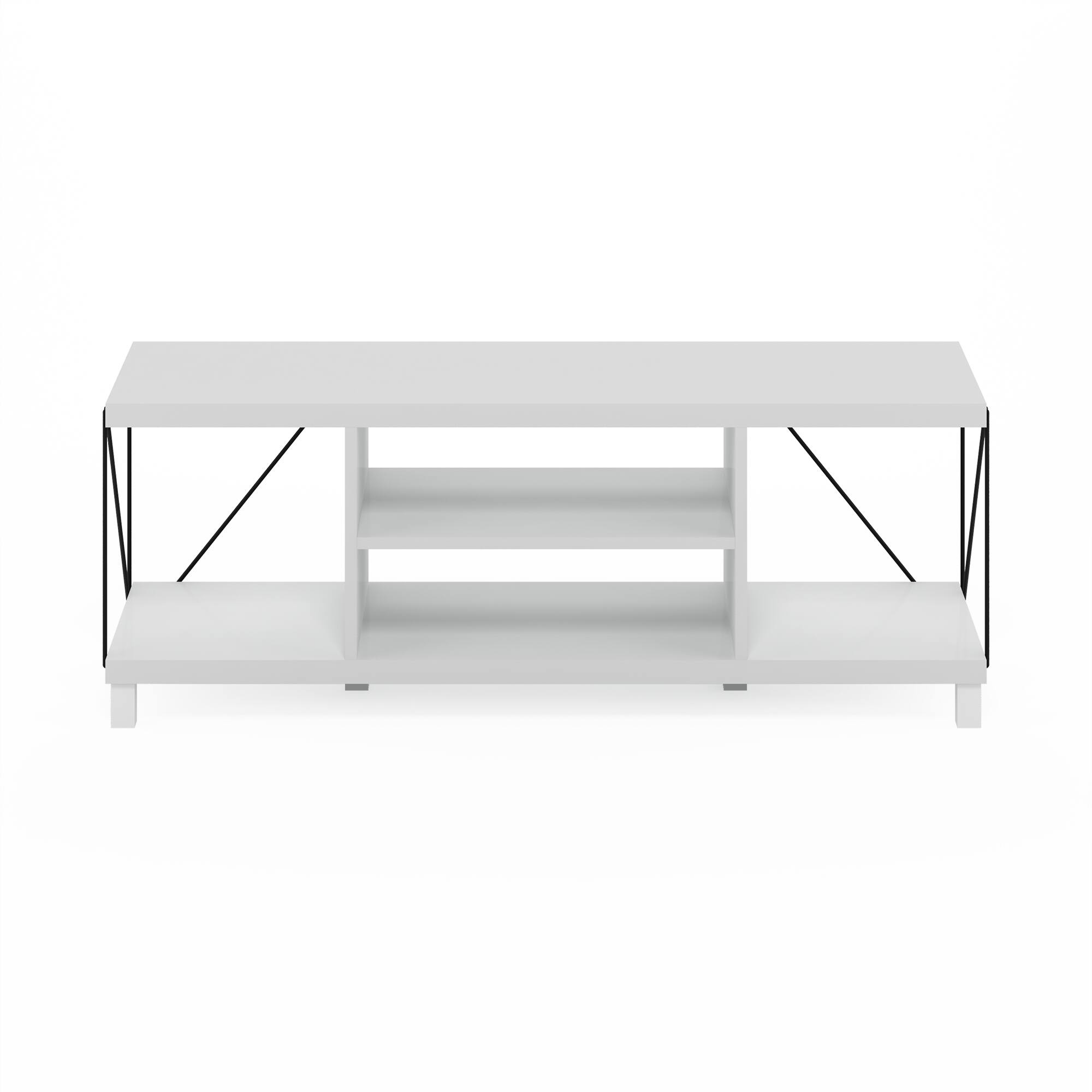 Alt View 2. Furinno - Besi No Tools Assembly Industrial Style TV Stand, Entertainment Center for 50 inch TV - White.