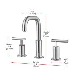 Elegant Kitchen and Bath - Tobias 8 inch Widespread Double Handle Bathroom Faucet - Brushed Nickel