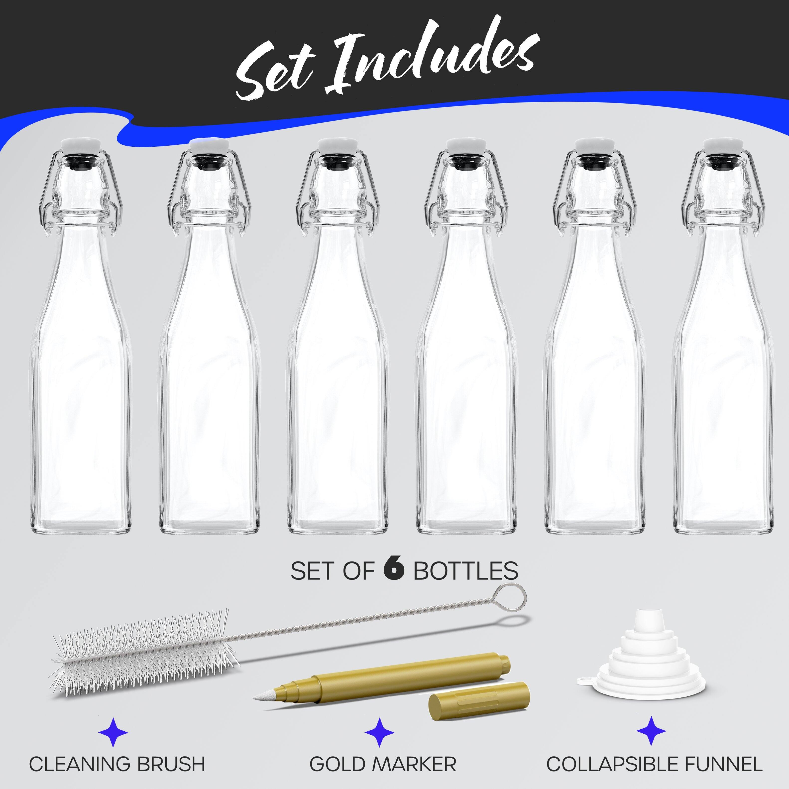 Set Includes

SET OF 6 BOTTLES

CLEANING BRUSH

GOLD MARKER

COLLAPSIBLE FUNNEL