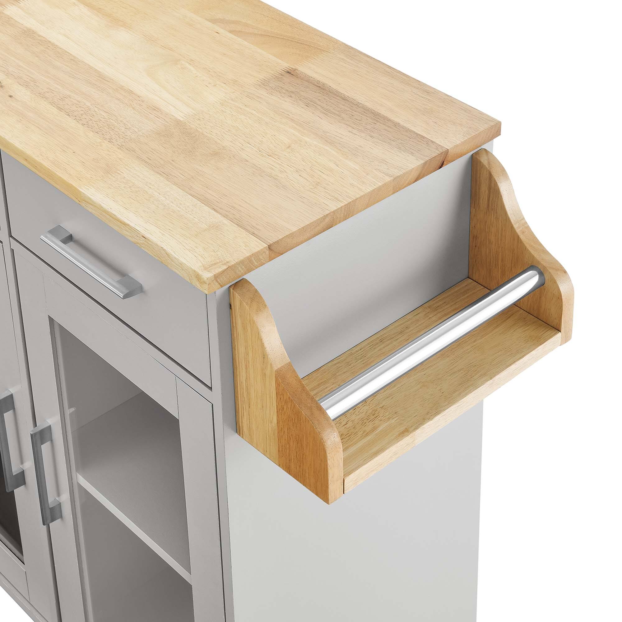 Alt View 7. Modway - Cuisine Kitchen Cart by Modway - Light Gray Natural.