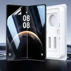 Front. Dteck - Screen Protector for Samsung Galaxy Z Fold8 Ultra, Soft Inside Hydrogel Film with Instant Install Applicator - Clear.