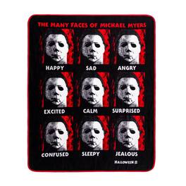 Silver Buffalo - Halloween II "The Faces Of Michael Myers" Raschel Throw Blanket | 45 x 60 Inches - Multi-Colored