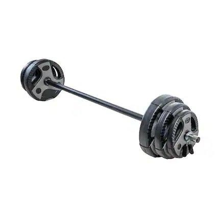 Front. Refined Abode Design - Barbell Set For Home Gym With 55 Padded Bar Adjustable Weights Exercise Lifting And To Build p Complete - MULTI.